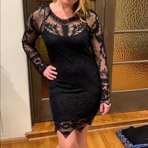Sexy lace black dress